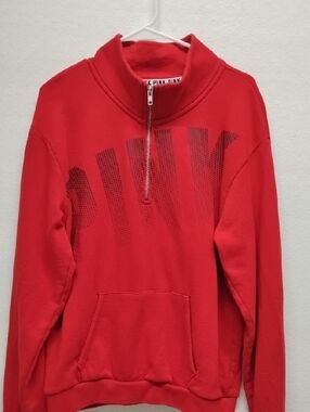 PINK Victoria's Secret Red Quarter-Zip Pullover Sweater